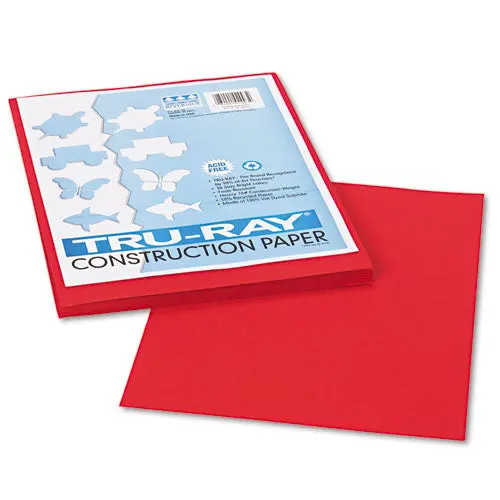 Tru-Ray Construction Paper, 76Lb, 9 X 12, Holiday Red, 50-Pack 1