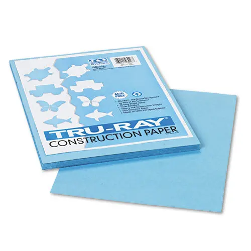 Tru-Ray Construction Paper, 76Lb, 9 X 12, Sky Blue, 50-Pack 1