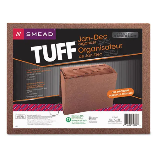 Tuff Expanding Files, 12 Sections, 1-12-Cut Tab, Letter Size, Redrope 1