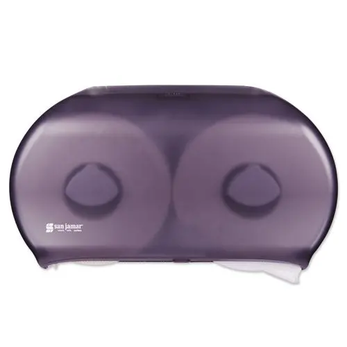 Twin 9" Jumbo Tissue Dispenser, 19 X 5 1-4 X 12, Transparent Black Pearl 1