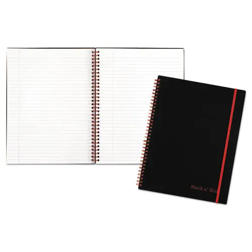 Twin Wire Poly Cover Notebook, Wide-Legal Rule, Black Cover, 11 X 8.5, 70 Sheets 1