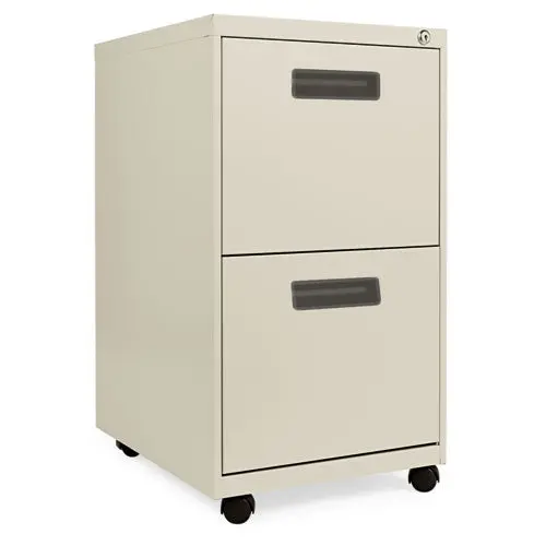 Two-Drawer Metal Pedestal File, 14.96W X 19.29D X 27.75H, Putty 1