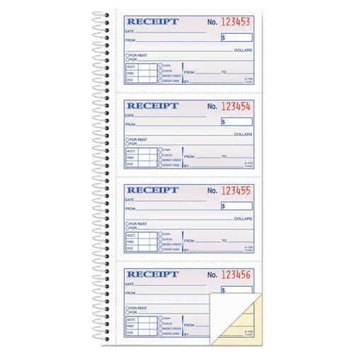 Two-Part Rent Receipt Book, 2.75 X 4.75, Carbonless, 200 Forms 1