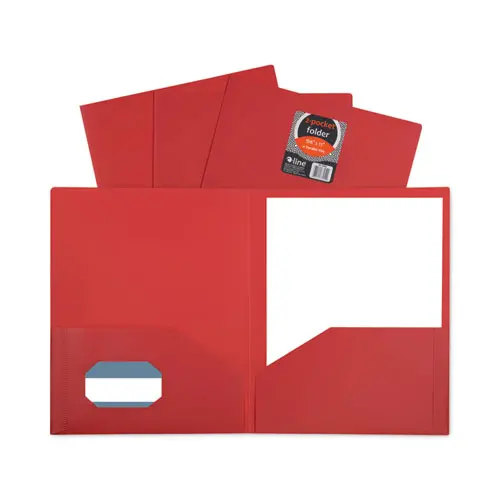 Two-Pocket Heavyweight Poly Portfolio Folder, 11 X 8.5, Red, 25-Box 1