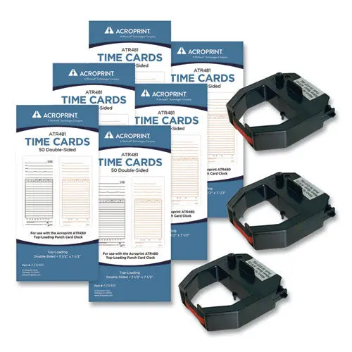 Txp300 Accessory Bundle, 3.5 X 7.5, Bi-Weekly-Weekly, Two-Sided, 300 Cards And 3 Ribbons-Kit 1