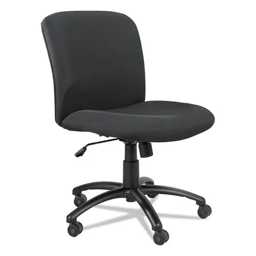 Uber Big And Tall Series Mid Back Chair, Supports Up To 500 Lbs., Black Seat-Black Back, Black Base 1