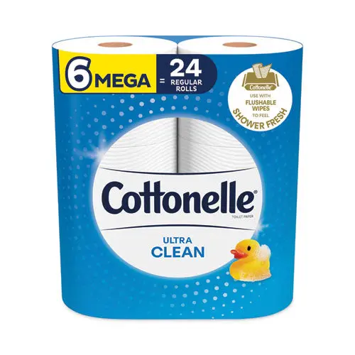 Ultra Cleancare Toilet Paper, Strong Tissue, Mega Rolls, 1-Ply, White, 284 Sheets-Roll, 6 Rolls-Pack, 36 Rolls-Carton 1