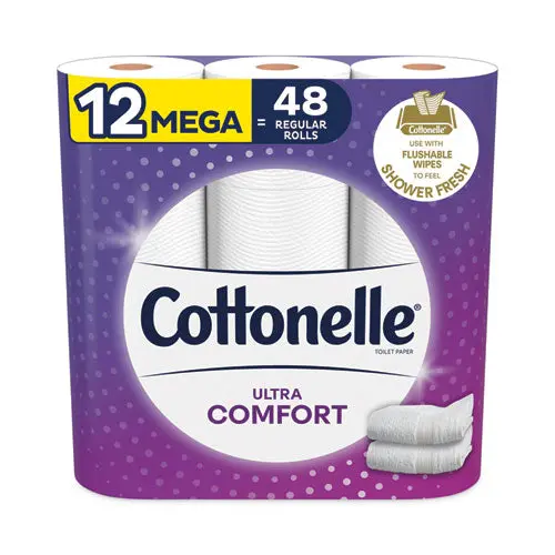 Ultra Comfortcare Toilet Paper, Soft Tissue, Mega Rolls, 2-Ply, 284 Sheets-Roll, 12 Rolls-Pack, 48 Rolls-Carton 1