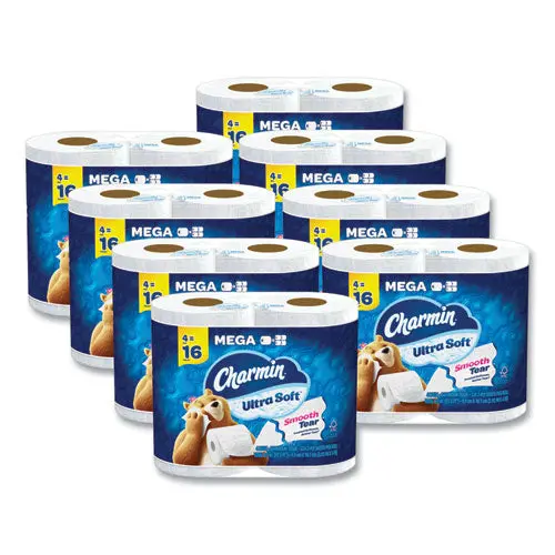 Ultra Soft Bathroom Tissue, Mega Roll, Septic Safe, 2-Ply, White, 224 Sheets/Roll, 4 Rolls/Pack, 8 Packs/Carton 1