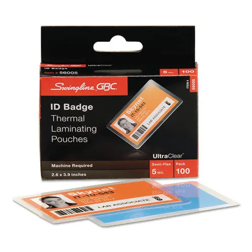 Ultraclear Thermal Laminating Pouches, 5 Mil, 3.88" X 2.63", Gloss Clear, 100-Box 1