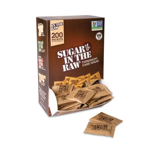 Unrefined Sugar Made From Sugar Cane, 200 Packets-Box 1