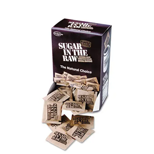Unrefined Sugar Made From Sugar Cane, 200 Packets-Box, 2 Boxes-Carton 1