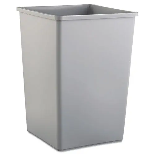 Untouchable Square Waste Receptacle, Plastic, 35 Gal, Gray 1