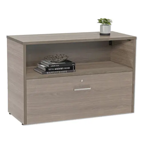 Urban 36" Credenza, Bottom Pedestal, 35.25W X 15.25D X 23.75H, Natural Walnut 1
