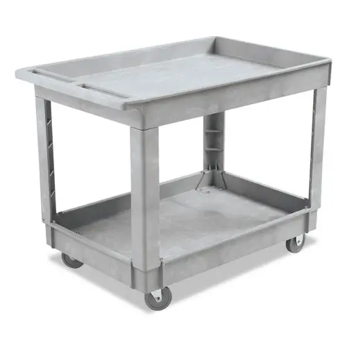 Utility Cart, Two-Shelf, Plastic Resin, 24W X 40D, Gray 1