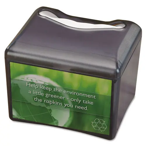 Venue Napkin Dispenser W-Advertising Inset, 6 1-2X6 1-8X6 8-9, Cap: 200, Black 1