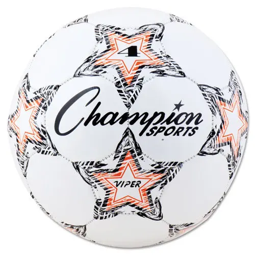 Viper Soccer Ball, Size 4, 8"- 8 1-4" Dia., White 1