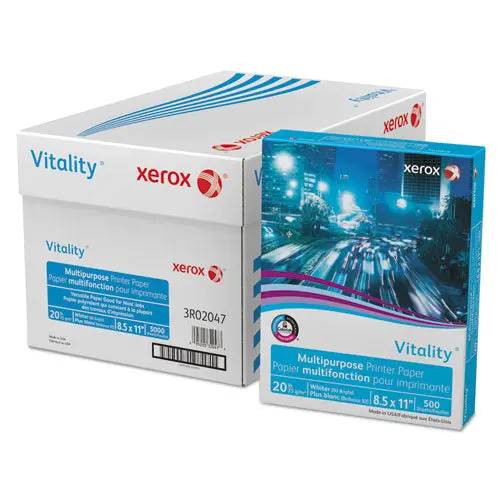 Vitality Multipurpose Print Paper, 92 Bright, 20 Lb, 8.5 X 11, White, 500 Sheets-Ream, 10 Reams-Carton 1