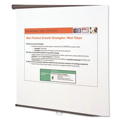 Wall Or Ceiling Projection Screen, 60 X 60, White Matte, Black Matte Casing 1