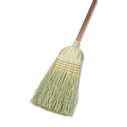 Warehouse Broom, Yucca Corn Fiber Bristles, 56" Overalll Length, Natural, 12-Ct 1