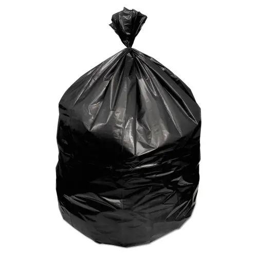 Waste Can Liners, 60 Gal, 1.2 Mil, 38" X 58", Black, 100-Carton 1