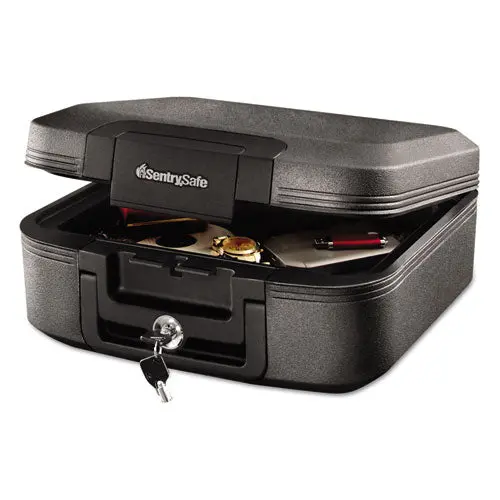 Waterproof Fire-Resistant Chest, 0.28 Cu Ft, 15.4W X 14.3D X 6.6H, Charcoal Gray 1