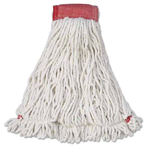 Web Foot Wet Mop Head, Shrinkless, Cotton-Synthetic, White, Large, 6-Carton 1