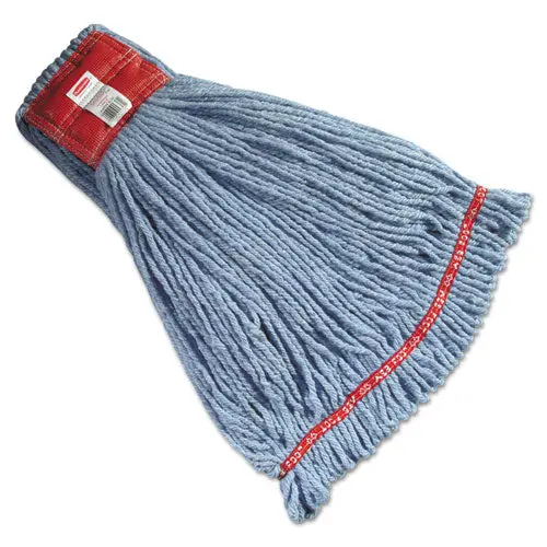 Web Foot Wet Mop Heads, Shrinkless, Cotton-Synthetic, Blue, Large 1