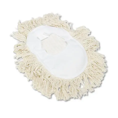 Wedge Dust Mop Head, Cotton, 17 1-2L X 13 1-2W, White 1
