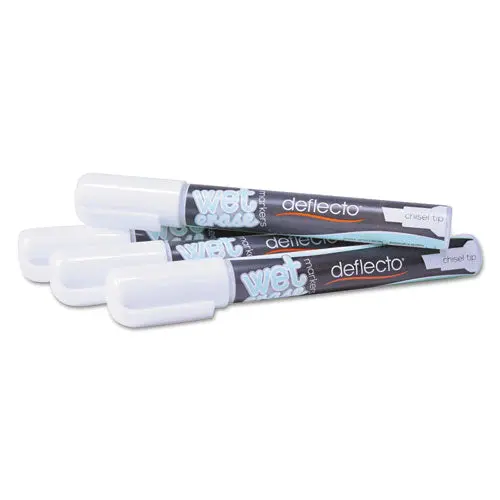 Wet Erase Markers, Medium Chisel Tip, White, 4-Pack 1