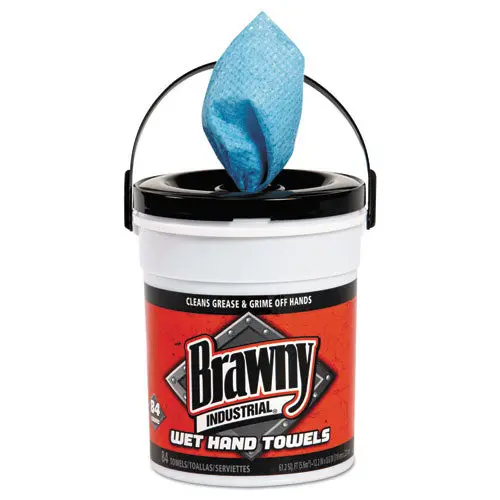 Wet Hand Towels, 12 1-5" X 8 3-5", 1-Ply, Blue, 84-Pail, 6-Carton 1