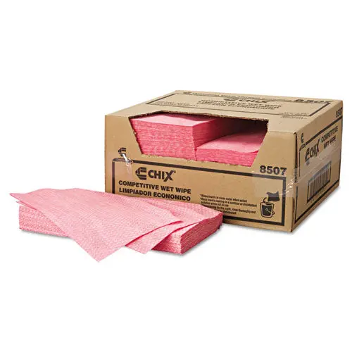 Wet Wipes, 11 1-2 X 24, White-Pink, 200-Carton 1