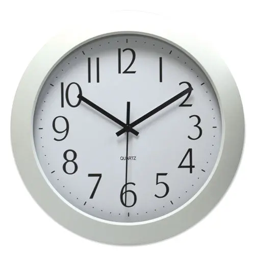 Whisper Quiet Clock, 12" Overall Diameter, White Case, 1 Aa (Sold Separately) 1