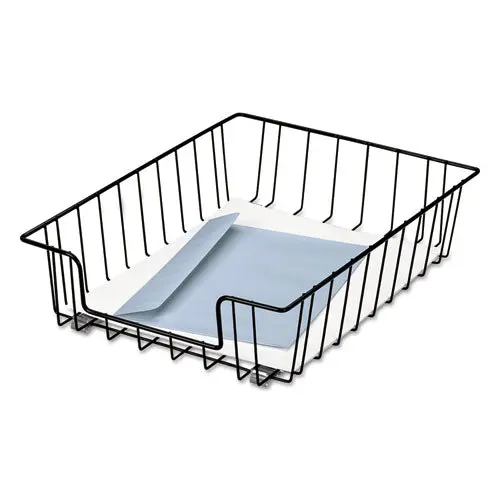 Wire Desk Tray Organizer, 1 Section, Letter Size Files, 10" X 14.13" X 3", Black 1