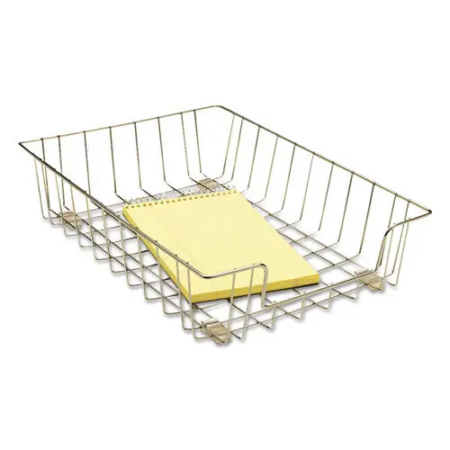 Wire Desk Tray Organizer, 1 Section, Letter Size Files, 10" X 14.13" X 3", Silver 1