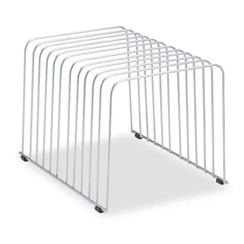 Wire Desktop Organizer, 11 Sections, Letter To Legal Size Files, 9" X 11.38" X 8", Silver 1