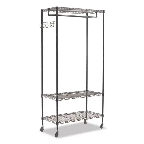 Wire Shelving Garment Rack, 30 Garments, 36W X 18D X 75H, Black 1