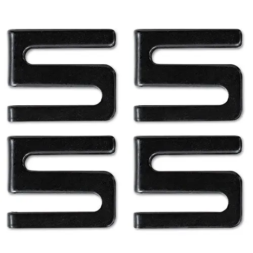 Wire Shelving S Hooks, Metal, Black, 4 Hooks-Pack 1