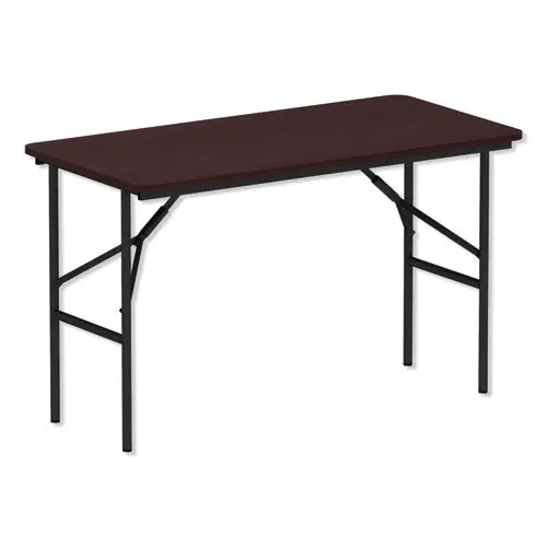 Wood Folding Table, Rectangular, 48W X 23 7-8D X 29H, Mahogany 1