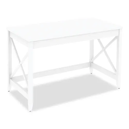 Workspace By Alera Farmhouse Writing Desk, 47.24" X 23.62" X 29.53", White 1