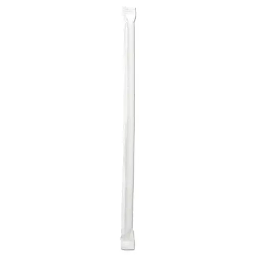 Wrapped Jumbo Straws, 7 3-4", Clear, 12000-Carton 1