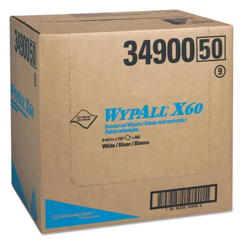 X60 Cloths, Flat Sheet, 12 1-2 X 16 4-5, White, 150-Bx, 6-Ct 1