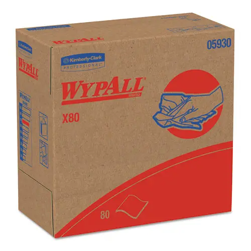 X80 Cloths With Hydroknit, 9.1 X 16.8, Red, Pop-Up Box, 80-Box, 5 Box-Carton 1