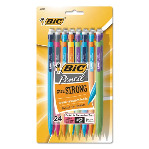 Xtra-Strong Mechanical Pencil Value Pack, 0.9 Mm, Hb (#2.5), Black Lead, Assorted Barrel Colors, 24-Pack 1