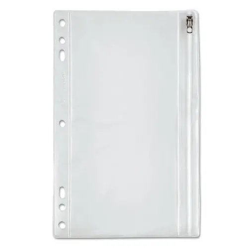 Zippered Ring Binder Pocket, 9 1-2 X 6, Clear 1
