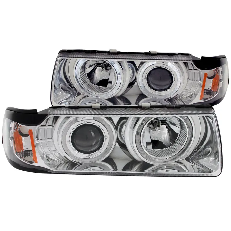 Anzo Usa G2 Projector Headlight Set – Clear Lens, Chrome Housing, Halo Accent (121326) 1