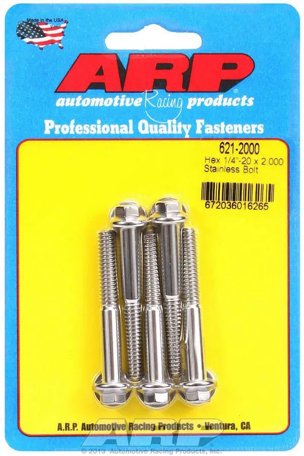 Arp 621-2000 Stainless Steel Bolt Kit – Five 1/4-20 X 2.000 Inch Hex Socket Bolts 1