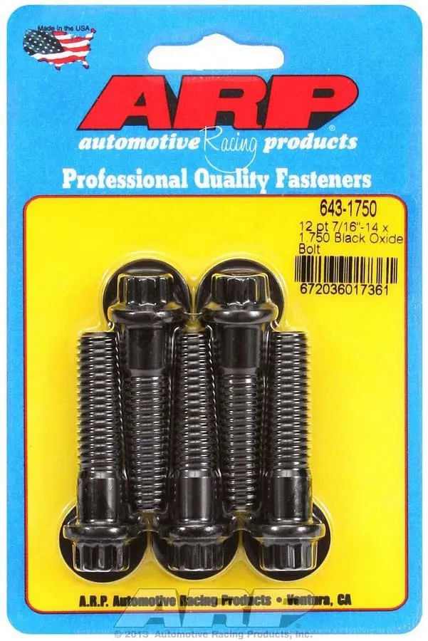 Arp 643-1750 12-Point Bolt Kit — Five 7/16"-14 X 1.750" Fasteners 1