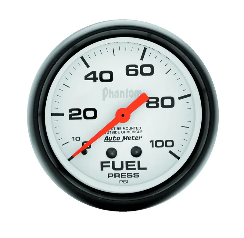 Autometer Phantom Series 2-5/8" Mechanical Fuel Pressure Gauge – 100 Psi Range – Model 5812 1