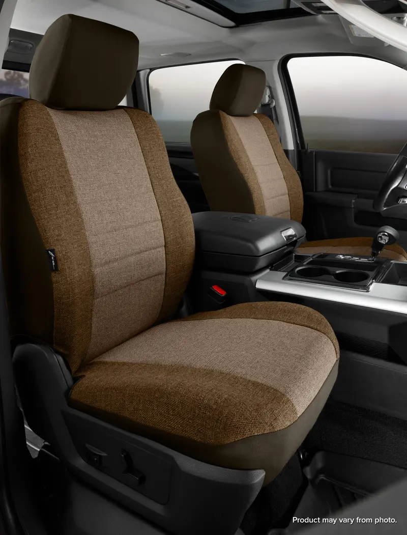 Fia Oe Custom Seat Covers – Taupe Tweed, Adjustable Headrests, Bucket Fit 1